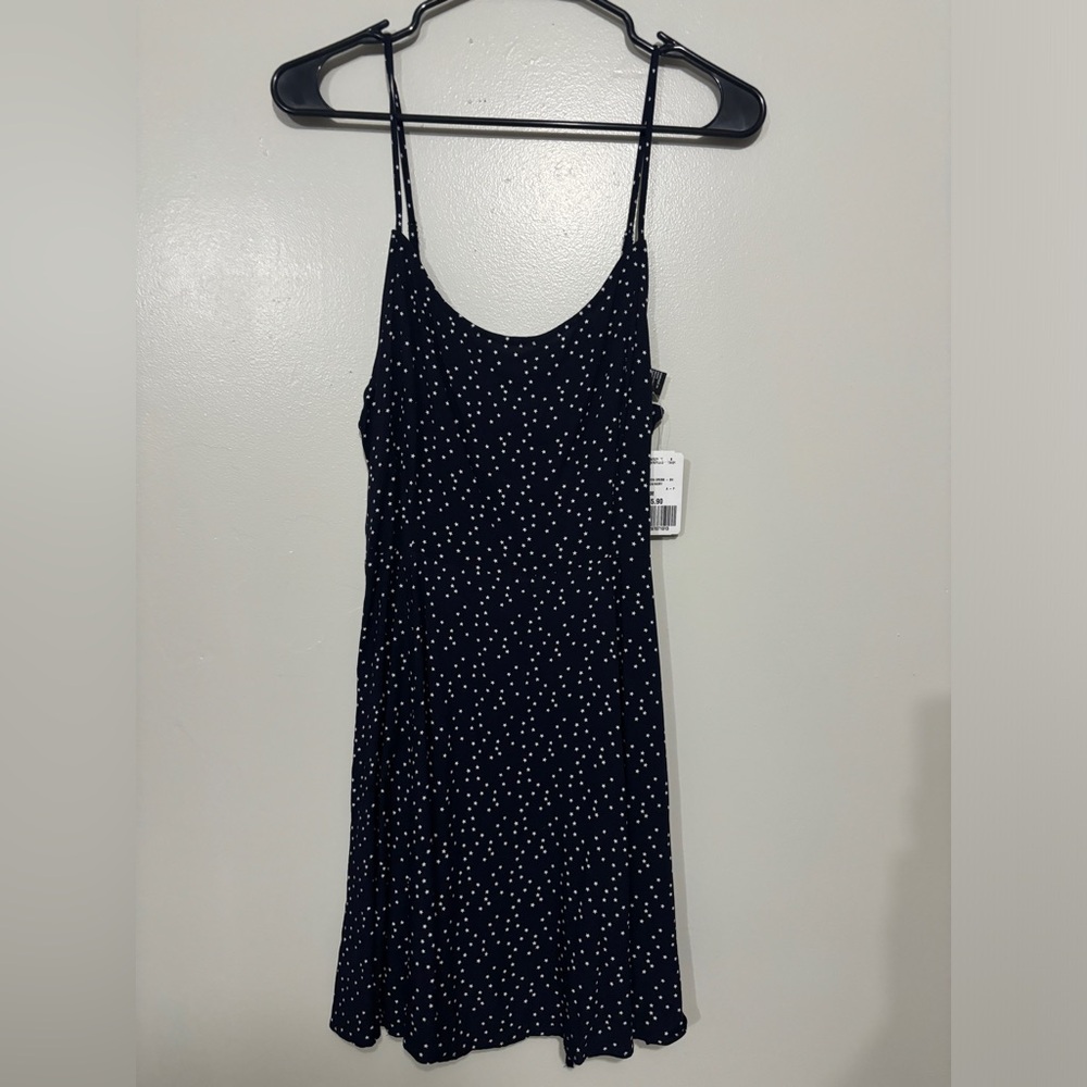 Forever 21 Blue and White Spaghetti Strap Mini Dress